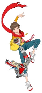 Chai, a light-skinned boy with flowy clothes and a metal guitar