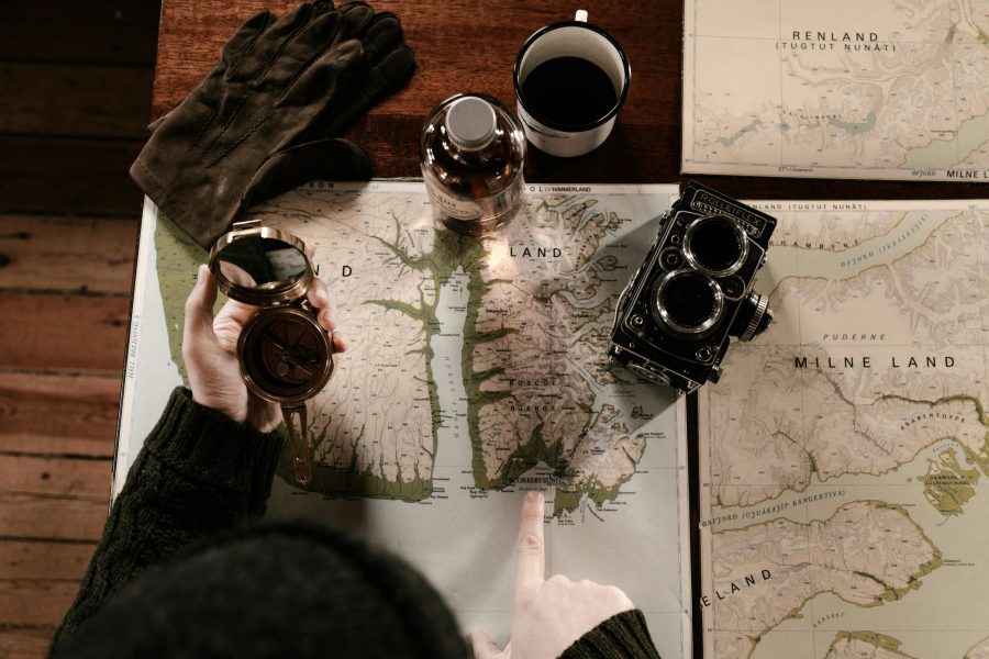 Tools scattered over maps